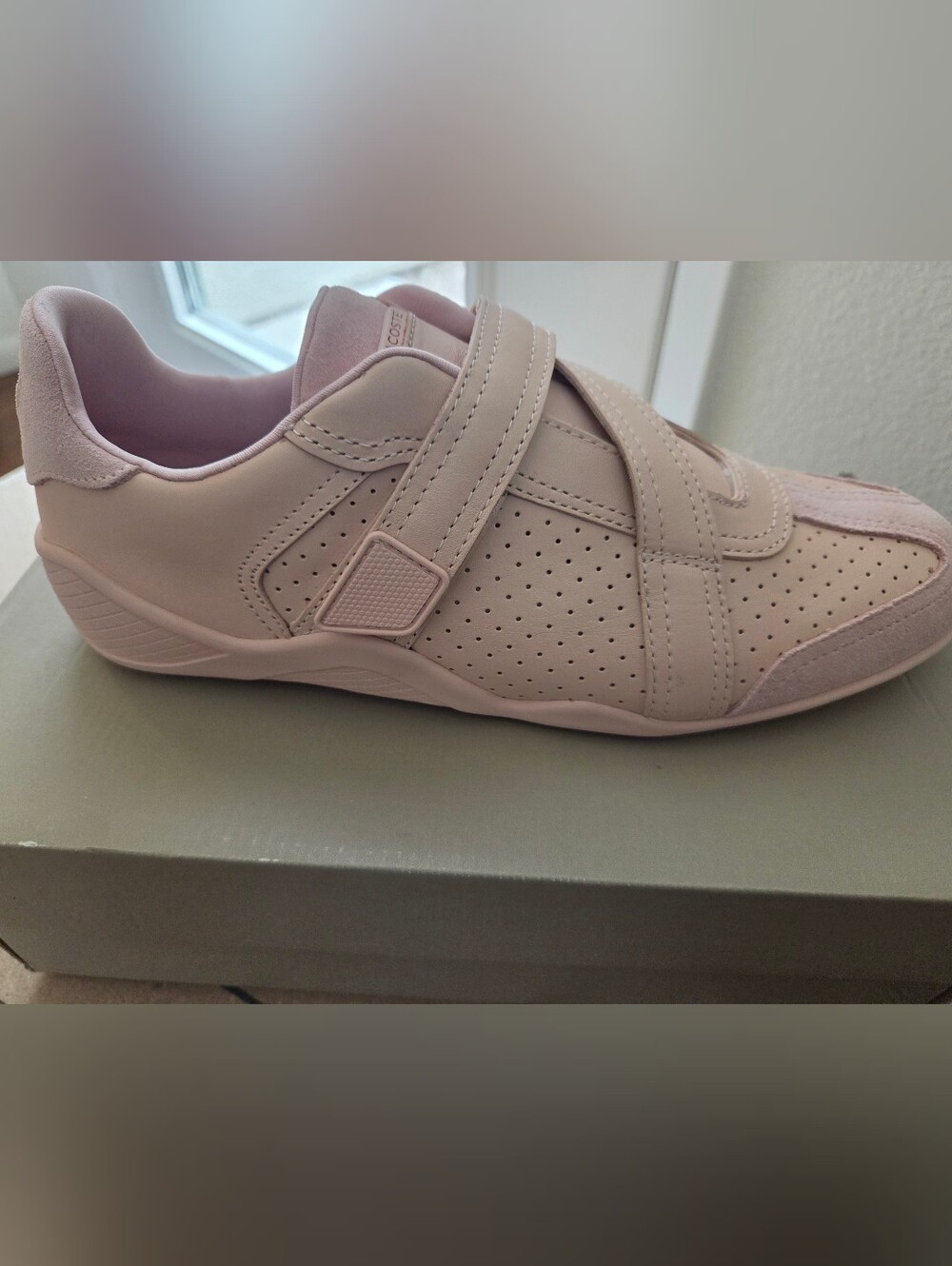 Pale Pink LACOSTE Velcro Strap Women's Sneakers